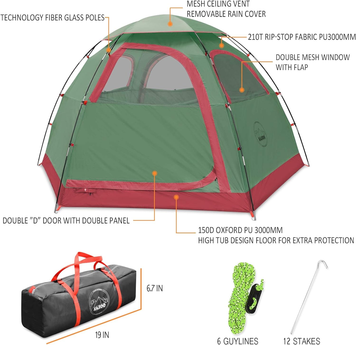 Outdoor Camping Tent 2/4 Person Waterproof Camping Tents Easy Setup Two/Four Man Tent Sun Shade 2/3/4 People