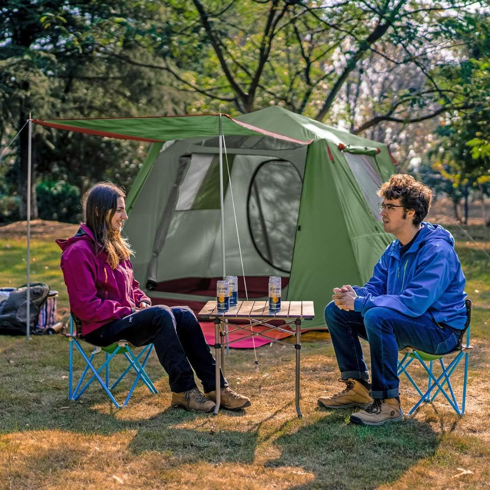 Camping Tents 6 Person Waterproof Instant Tents 6 People Cabin Tent Easy Setup with Sun Shade Automatic Aluminum Pole